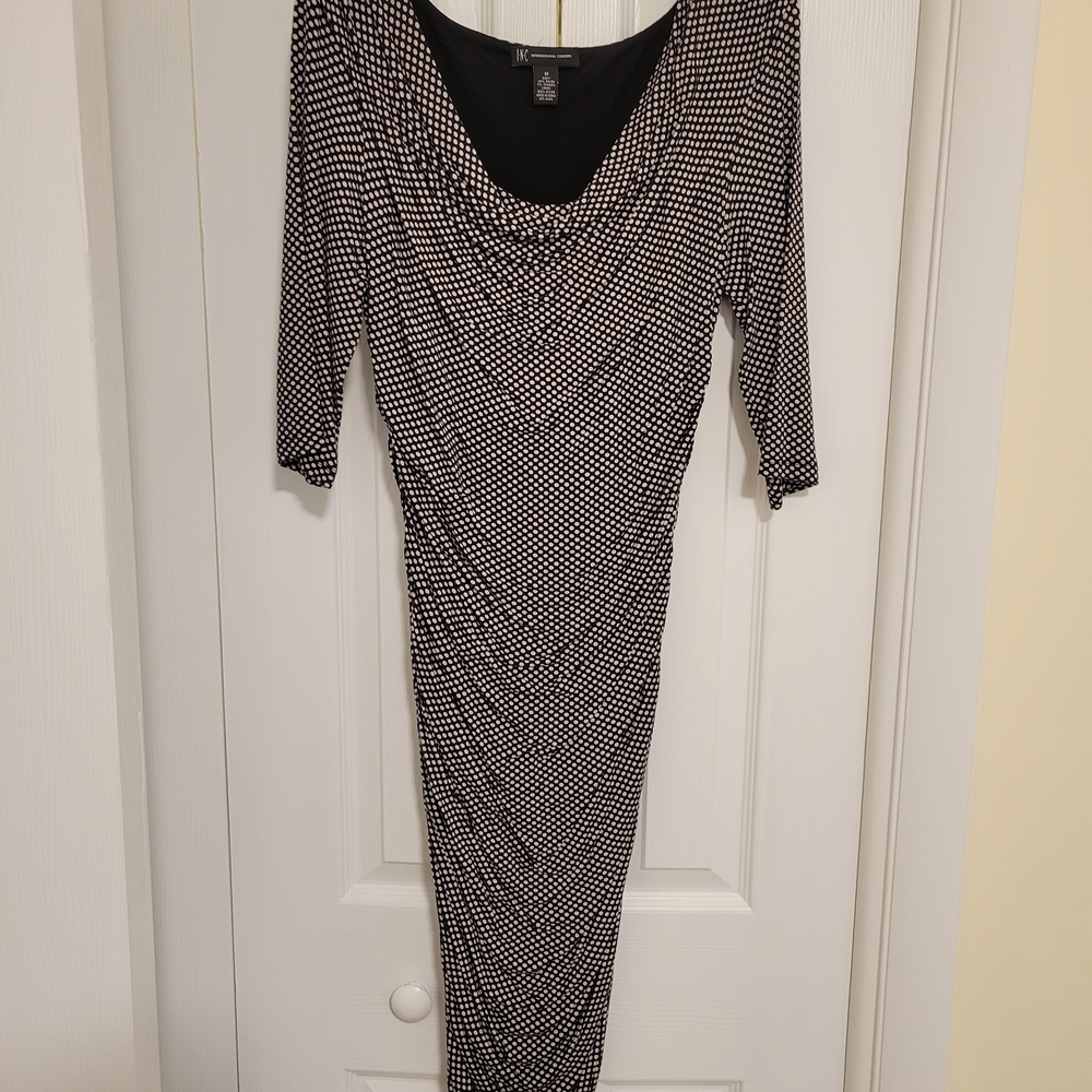 INC International Concepts Black and White Bodycon Dress